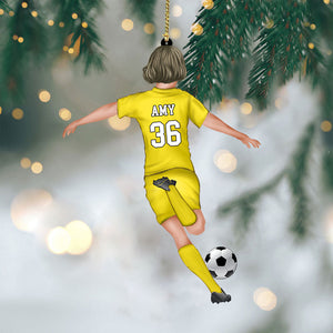 Personalized Soccer Player Christmas Ornament