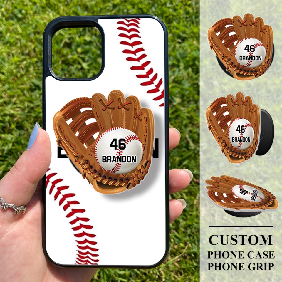 Personalized Baseball Phone Case & Phone Grip