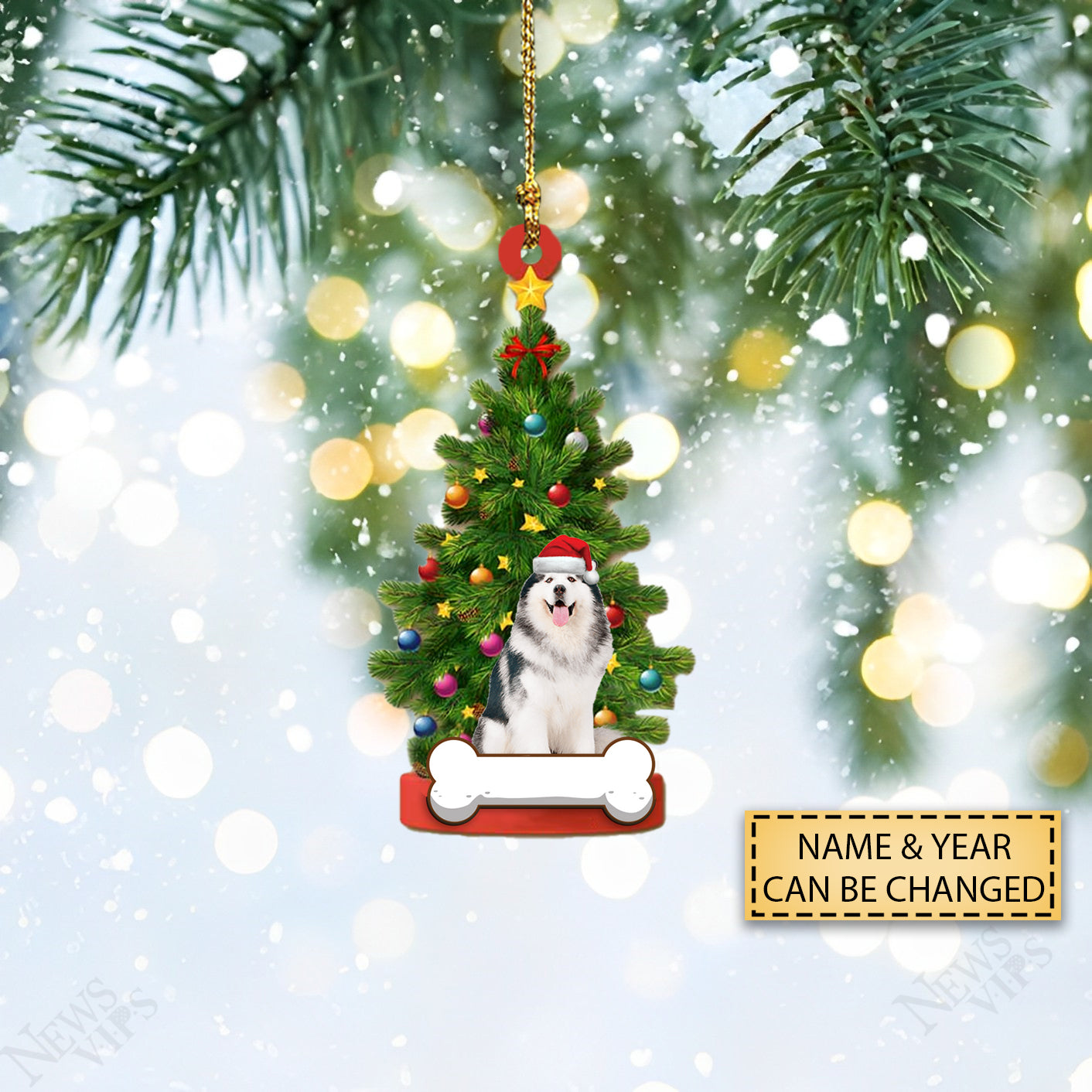 Love My Dog - Dog Christmas Available For Many Dog Breeds - Personalized Ornament