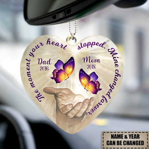 The Moment Your Heart Stopped, Mine Changed Forever Custom Memorial Ceramic Ornament