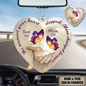 The Moment Your Heart Stopped, Mine Changed Forever Custom Memorial Ceramic Ornament