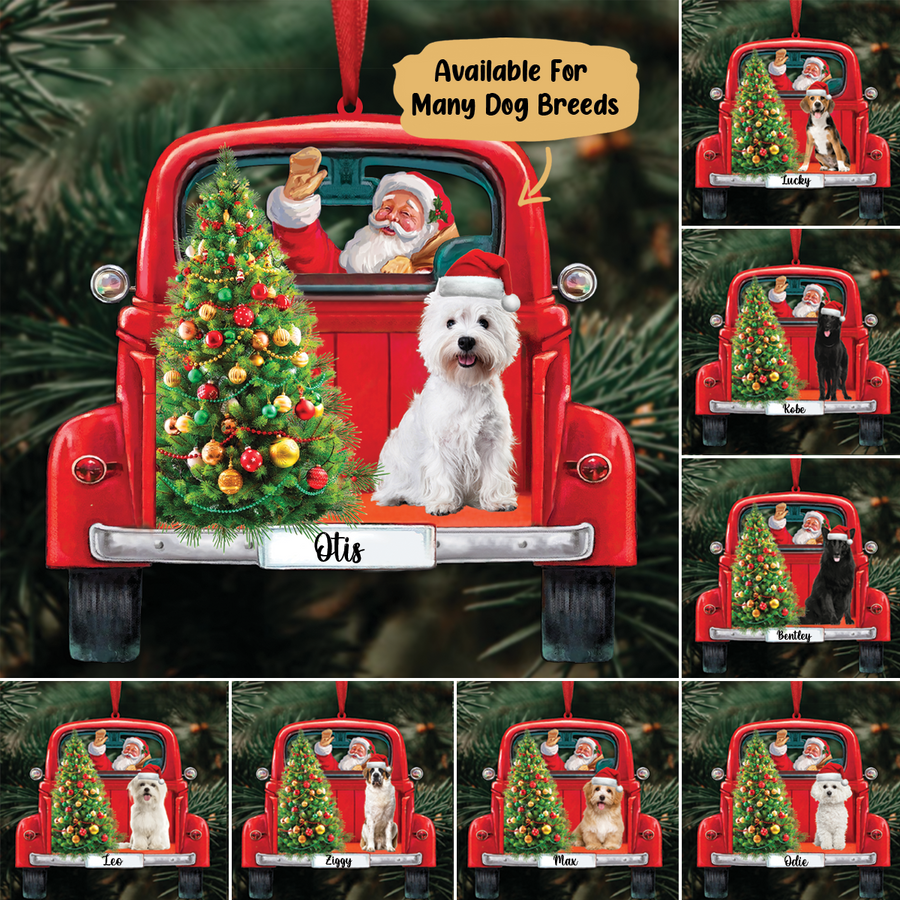 Dog Lovers - Santa & Dog Christmas - Personalized Ornament