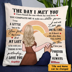 Couple The Day I Met You Pillow