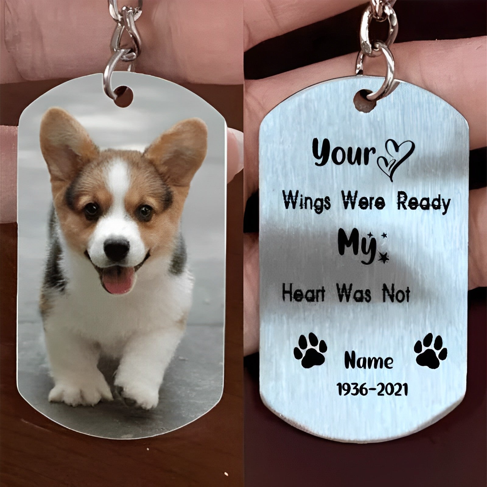 Personalized custom pet memorial keychain