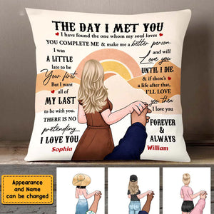 Couple The Day I Met You Pillow