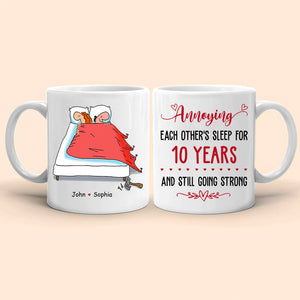 Personalized Custom Mug For Husband Wife - Annoying Each Other Sleep For Years - Funny Valentine Day Gift For Couple