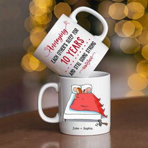 Personalized Custom Mug For Husband Wife - Annoying Each Other Sleep For Years - Funny Valentine Day Gift For Couple