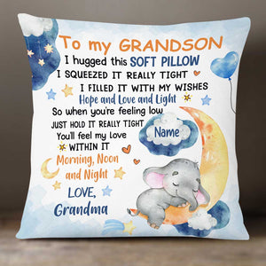 Personalized Mom Grandma Elephant Hug This Pillow