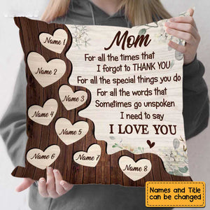 Personalized Mother's Day Mom Grandma Pillow