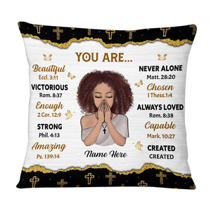 Daughter God Says You Are Bible Verse Prayer Pillow