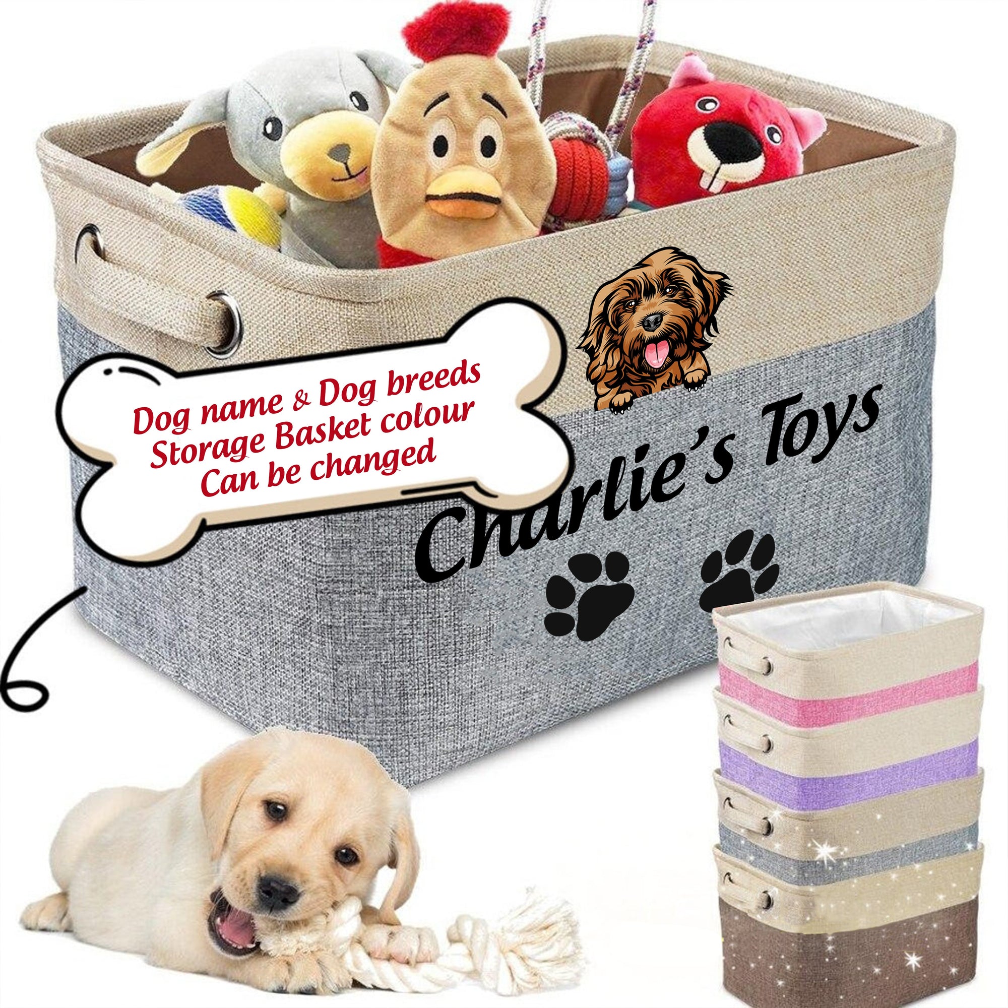 Personalized Dog Storage Basket