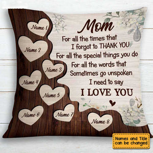 Personalized Mother's Day Mom Grandma Pillow